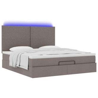vidaXL Estructura De Cama Otomana Colch&oacute;n Tela Gris Pardo 160x200cm Vidaxl