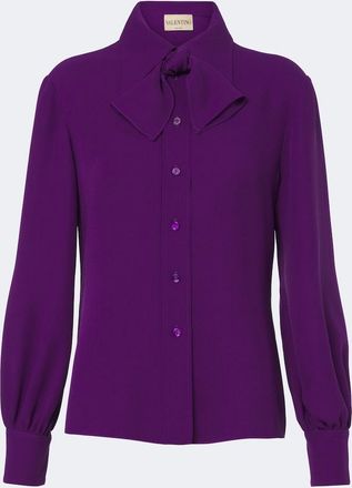 Valentino Garavani Cady Couture tie-neck blouse