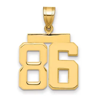 Diamond2Deal 14k Yellow Gold Medium Polished Number Charm Pendant