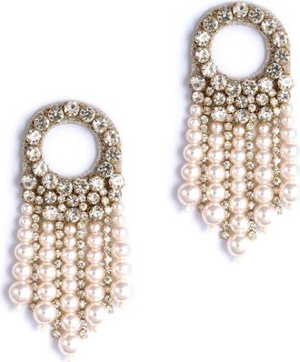 Deepa Gurnani Makena Faux Pearl Drop Earrings in Ivory at Nordstrom