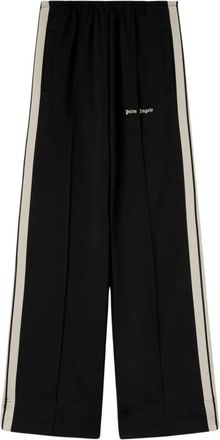 Palm Angels Sportieve broek met zijstreep - Dames - Wijde Broeken - Zwart - XS - Katoen - Broeken