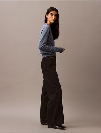 Calvin Klein Jeans Calvin Klein Womens Ultra High Rise Wide Leg Fit Jeans - Black - 24W x SL