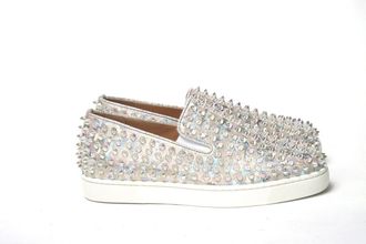 Christian Louboutin Roller Boat Flat Sneaker - Dames - Loafers - Wit - 35 1/2 EU - Leer - Schoenen