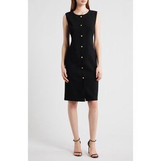 Kobi Halperin Briel Sleeveless Crepe Sheath Dress in Black at Nordstrom, Size 6