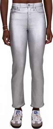 Daze Coated Slim Straight Leg Jean In Silver Bullet