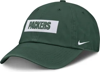 Nike Green Bay Packers Primetime Club Wordmark Nike Mens NFL Adjustable Hat in Green | NF023EE7T-ZW0