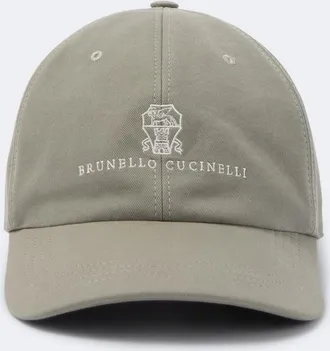Brunello Cucinelli Gorra de algod&oacute;n con logo