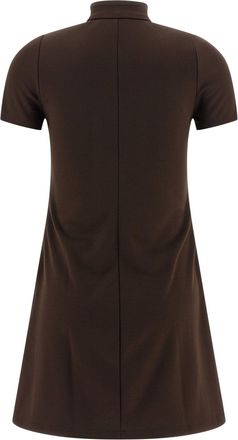 Courr&egrave;ges Logo-Embroidered Interlock Dress - Brown