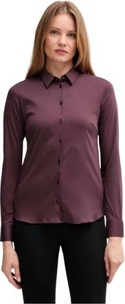 Mos Mosh Tina Jersey Shirt - Dames - Overhemden - Paars - XS - Katoen - Overhemden