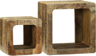 vidaXL Unidad de Televisión 2 pcs Marrón Madera maciza de mango rugosa vidaXL