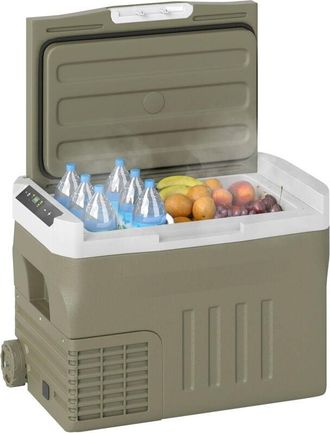 OUTSUNNY Nevera Port&aacute;til El&eacute;ctrica 30l Refrigerador De Coche -20&deg; A +20 &deg; 12v/24 V Con Ruedas Compresor Pantalla Led T&aacute;ctil Para Hogar 61x39x41,5 Cm