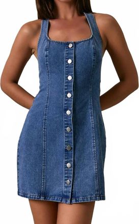 Le Lis Blanc Deux Halter Neck Mini Dress In Denim