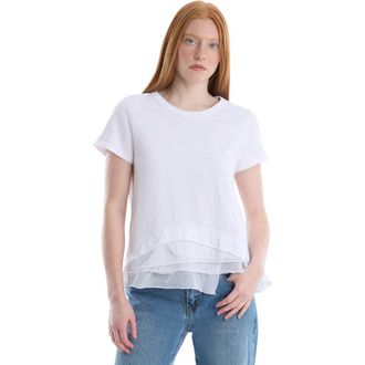 Wilt Boxy Short Sleeve Mixed Hem in White at Nordstrom, Size X-Large