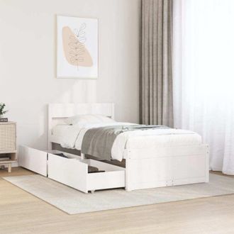 vidaXL Estructura De Cama Sin Colch&oacute;n Madera De Pino Blanca 90x200 Cm Vidaxl