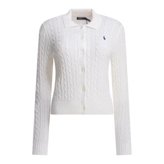 Polo Ralph Lauren Cardigans, female, White, Size: M Knit Cardigan