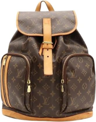 Louis Vuitton Pre-owned Vintage Canvas Backpack - Dames - Vintage Rugzakken - Bruin - ONE Size - Leer - Vintage