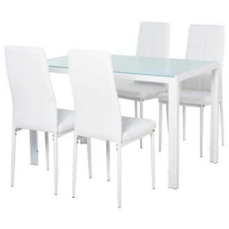 HOMCOM Conjunto de comedor 120x70x75 cm blanco