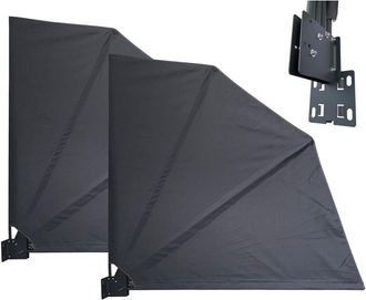 Quick-Star Quick-star - 2 St&uuml;ck Sichtschutz F&auml;cher 115 X 115 Cm Easy Mount Grau Blickdicht Balkon Trennwand Windschutz Sonnenschutz