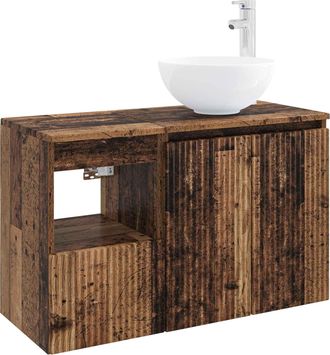 vidaXL Juego De Muebles De Ba&ntilde;o 2 Uds. Madera Envejecida Vidaxl