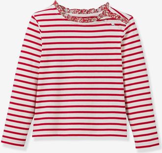 Cyrillus Gestreiftes Langarmshirt M&auml;dchen Bio-Baumwolle CYRILLUS rot