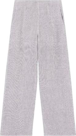 Emporio Armani Wide Trousers, female, Gray, Size: 3XL Wide Trousers in Linen Gauze