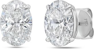 Diana M. Jewels 14kt 4ct Lab Grown 4 Prong Studs oval cut, DEF color, VS clarity, excellent cut