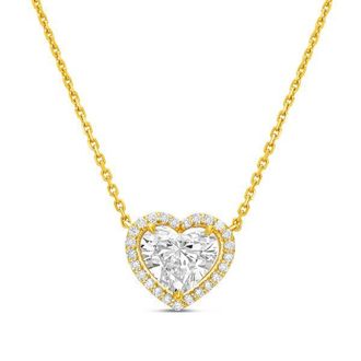 Diana M. Jewels 14KT YELLOW GOLD LAB GROWN HEART PENDANT WEIGHING 2.00 CTS TW