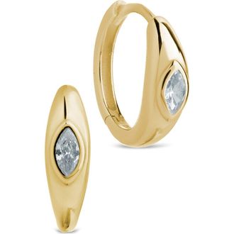 Sterling Forever Camila Marquis Cubic Zirconia Huggie Hoop Earrings in Gold at Nordstrom Rack