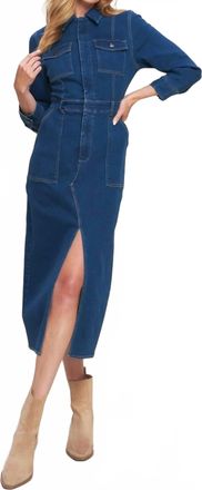 Flying Tomato Denim Midi Dress In Dark Indigo