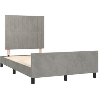 vidaXL Vidaxl - Estructura De Cama Sin Colch&oacute;n Terciopelo Gris Claro 120x190 Cm