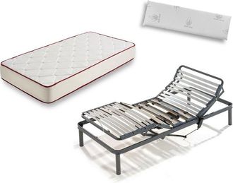 HOGAR 24 Hogar24 - Somier Articulado + Colchón Viscoferta + Almohada Viscoelástica 100%, 90x190 cm