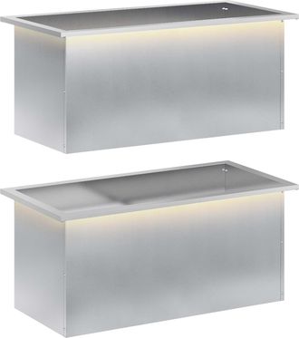 vidaXL Jardinera Para Jard&iacute;n Con Luces Led 2 Uds. Plateado Vidaxl