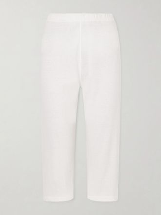 The Row Pantaloni Capri In Jersey Di Cotone Coleta - Bianco