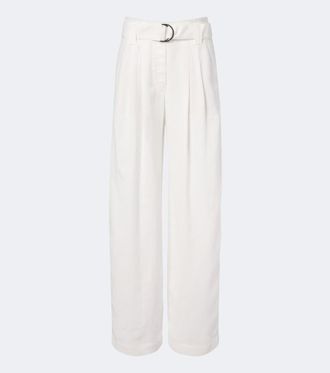 Brunello Cucinelli Monili belted pleated wide-leg pants