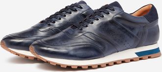Oliver Sweeney Orjais Mens Hand Washed Calf Leather Trainers - Navy - Size UK 8
