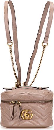 Gucci Gg Marmont Beige Quilting Backpack (Pre-Owned)