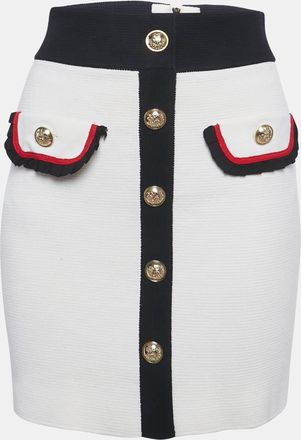 Maje Ecru Cotton Knit Jerome Mini Skirt