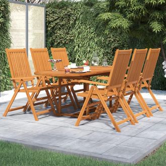 vidaXL Juego De Comedor Para Jard&iacute;n 7 Piezas Madera Maciza De Acacia Vidaxl