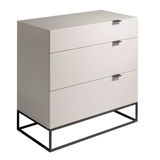 Angel Cerd&aacute; Grey 3-Drawer Chest with Black Steel Legs 80x45x80 cm | Size: 80 x 45 x 80 cm