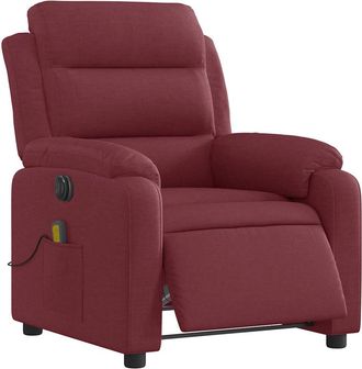 vidaXL Vidaxl - Sill&oacute;n De Masaje Reclinable El&eacute;ctrico Tela Rojo Tinto