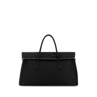 Maison Margiela Black Leather 5Ac Travel Bag