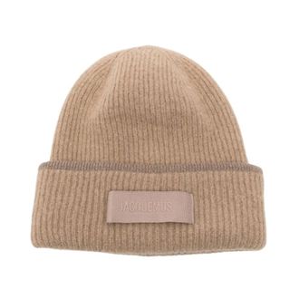 Jacquemus Le Bonnet Gros Grain Beanie - Dames - Hoeden - Beige - ONE Size - Wol - Accessoires