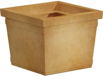 Monacis Jarr&oacute;n Cuadrado Decorativo Cl&aacute;sico Tradicional De 48x48 Cm Y 38 Cm De Alto En Pol&iacute;mero Impruneta Resistente, Ideal Para Plantas En Jardines Y Terrazas