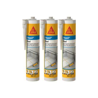 Sika Set De 3 Selladores De Silicona Para Piscinas Sika Sikasil - Gris - 300ml