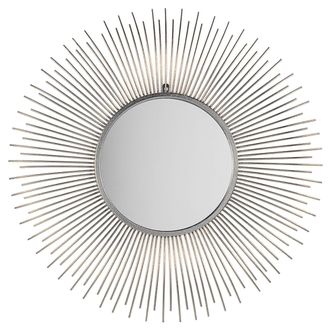 Beliani Beliani - Espejo De Pared Plateado 80 Cm Redondo Con Forma De Sol Ba&ntilde;o Entrada Sala De Estar Cilly