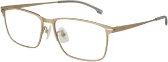 HUGO BOSS Accessoires, Heren, Geel, ONE Size, Rechthoekig Metaal Volledig Rand Optisch Frame