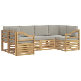 vidaXL Conjunto De Sof&aacute; Seccional 6 Pcs Blanco Y Gris Claro Vidaxl