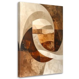 Feeby Impresi&oacute;n De Imagen, Abstracci&oacute;n Geom&eacute;trica En Beige, 80x120