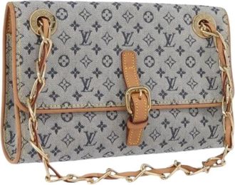 Louis Vuitton Pre-owned Vintage Monogram Mini Canvas Schoudertas - Dames - Vintage Schoudertas - Blauw - ONE Size - Leer - Vintage