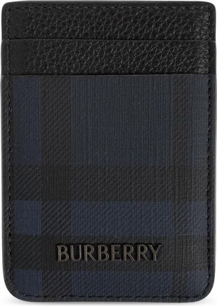 Burberry Kaarthouder met logo - Heren - Portefeuilles - Blauw - ONE Size - Katoen - Accessoires